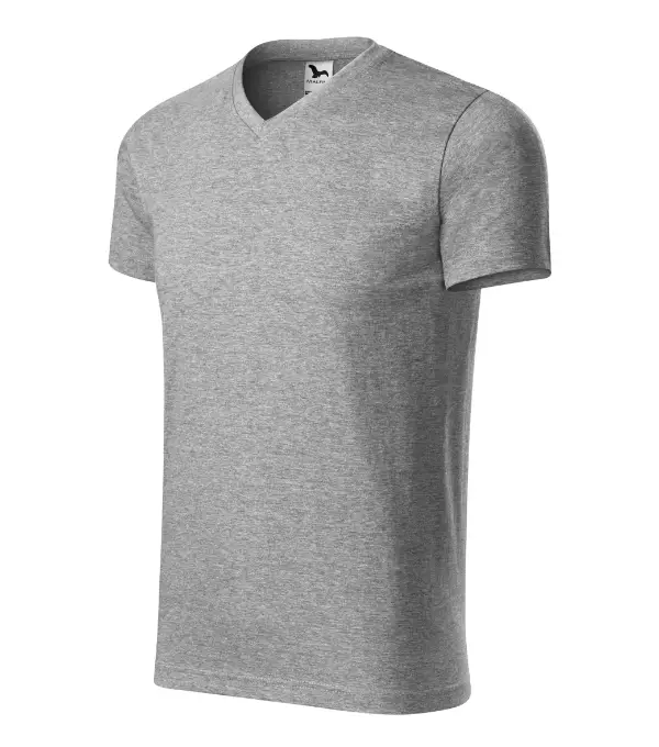 Heavy V-neck 111: tmavosivý melír