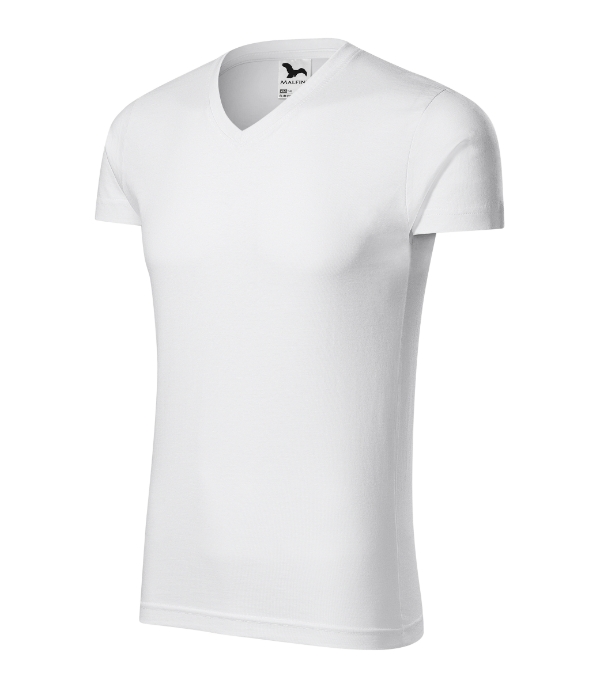 Slim Fit V-neck 146: biela