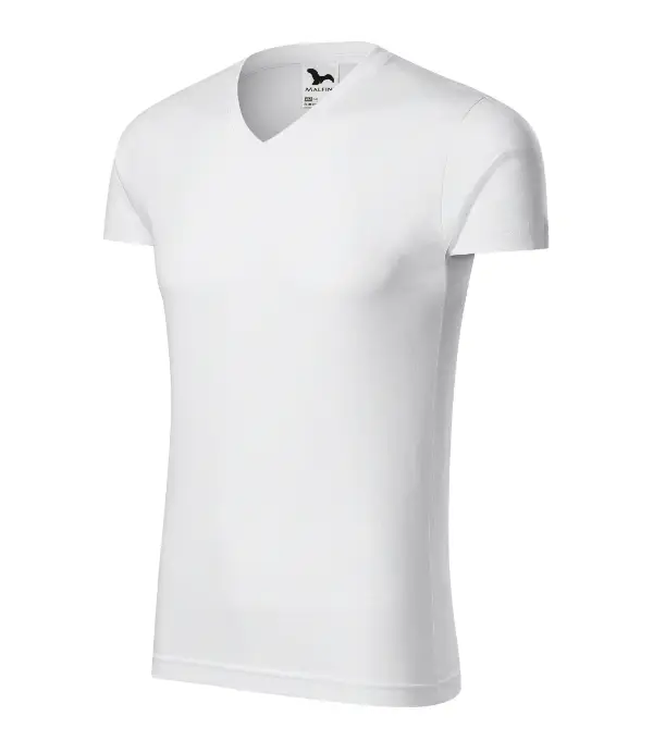 Slim Fit V-neck 146: biela