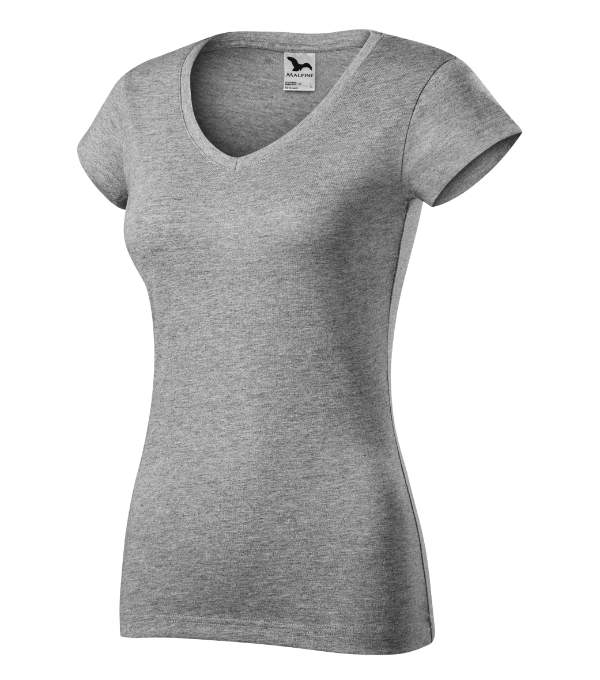 Fit V-neck 162: tmavosivý melír