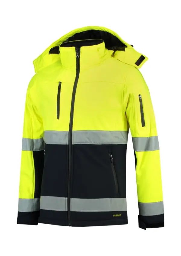 Bi-color EN ISO 20471 Softshell T52: fluorescenčná žltá